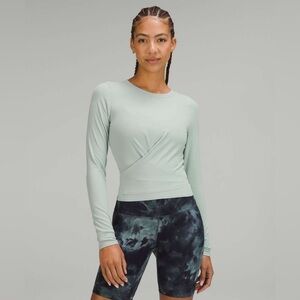 Lululemon Time to Restore Nulu Long Sleeve Shirt Silver Blue
